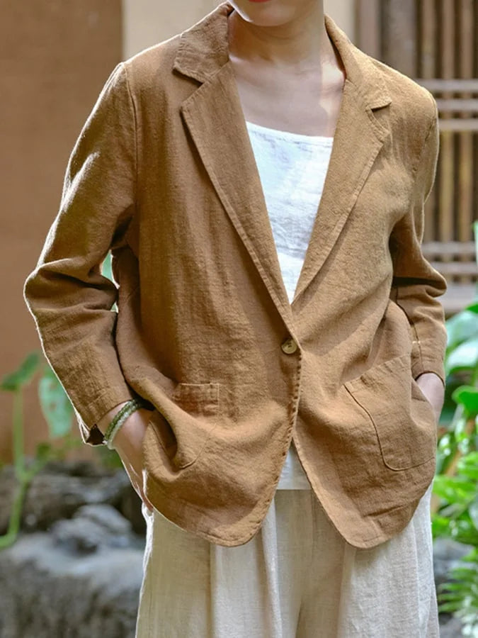 Women's Cotton Solid Color Casual Suit