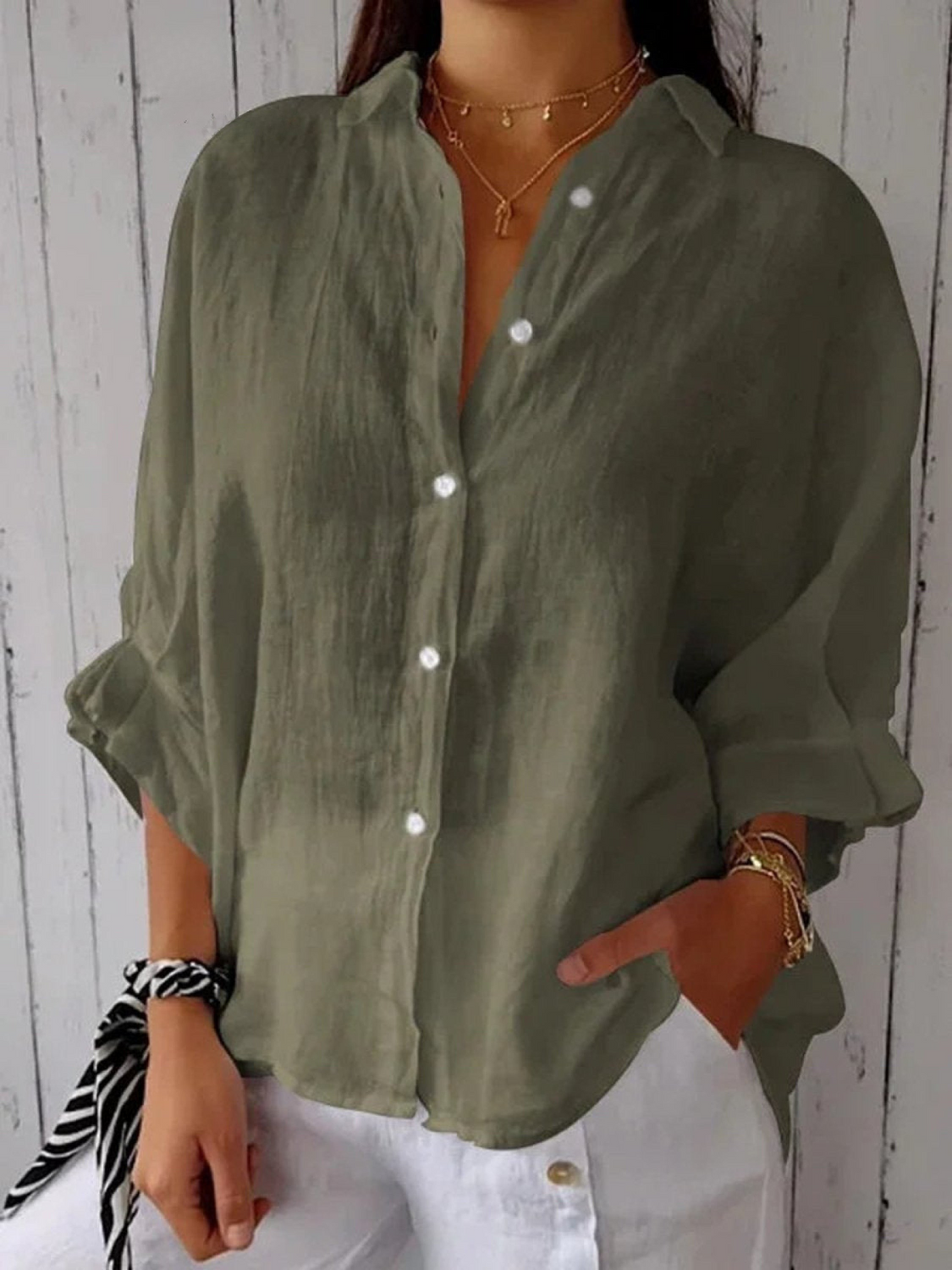 Women's   Casual Tie-back  Shirt
