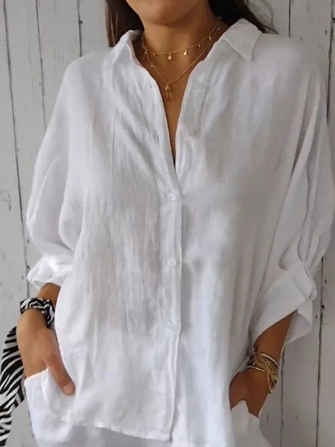 Women's   Casual Tie-back Shirt