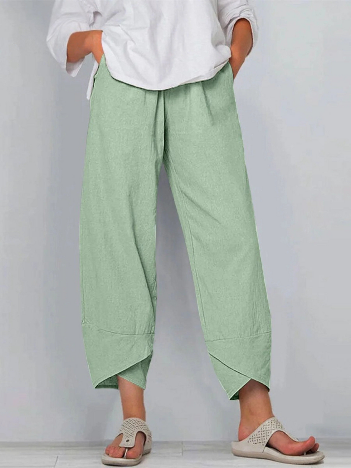 Women's Solid Color Loose Elegant Casual Simple Pants