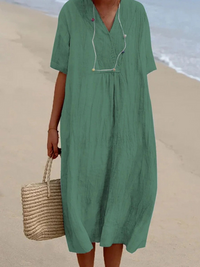 Women's Solid Color  Short Sleeve Dress