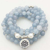 108 Natural Calcite & Pearl Mala Prayer Beads