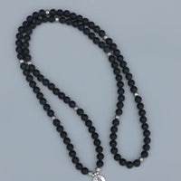 108 Natural Matte Black Onyx Mala Bead Bracelet