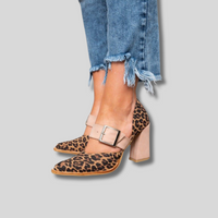 Donna™ | Leopard Suede Sandals with Stable Heel for Women