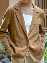 Women's Cotton Solid Color Casual Suit