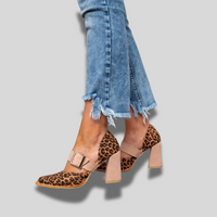 Donna™ | Leopard Suede Sandals with Stable Heel for Women