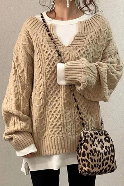 Pattern Casual Knit Sweater