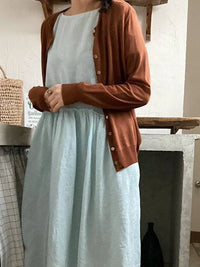 Women's Loose Three-Quarter Sleeve Cotton Dress