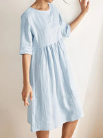 Women‘s Linen A-Line Midi Dress Valencia