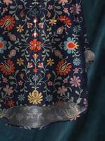 Women's Vintage Flower Art Print Casual Cotton And Linen Shirt