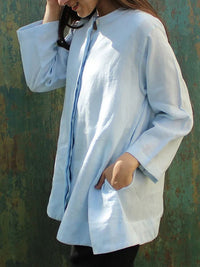 Women's Solid Color Casual Cotton And Linen Top