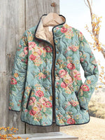 Quilted Floral Print Women's Jacket