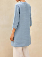 Women's Casual Button Solid Color Dress