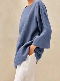 Women's Casual Cotton And Linen Shirt