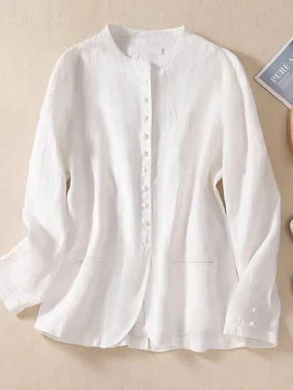 Cotton Thin Loose Mandarin Collar Casual Suit