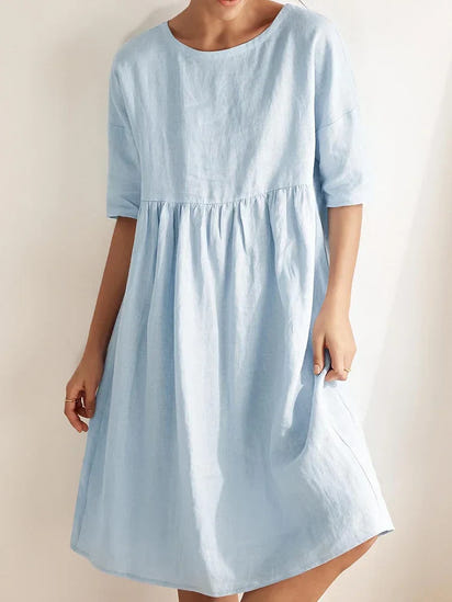 Women‘s Linen A-Line Midi Dress Valencia