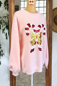 Sequined Christmas Candy Cane Sweaters