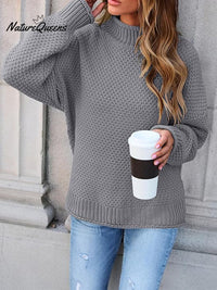Thick Line Turtleneck Pullover Sweater