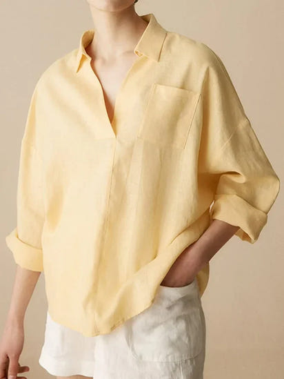 Women'S Linen Long Sleeve Shirt