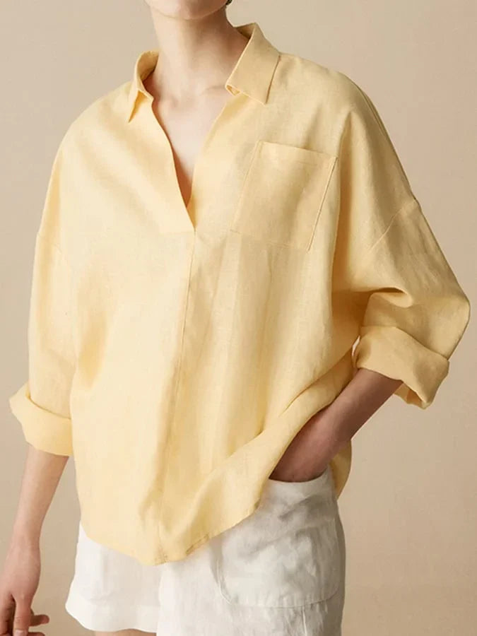 Women'S Linen Long Sleeve Shirt