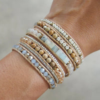 Natural Amazonite & Jasper Stone Wrap Bracelet