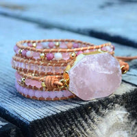 Natural Rose Quartz Heart Chakra Wrap Bracelet
