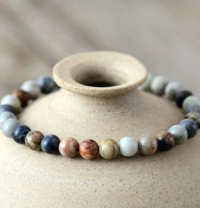 Natural Semi-Precious Healing Jasper Stone Bead Bracelet