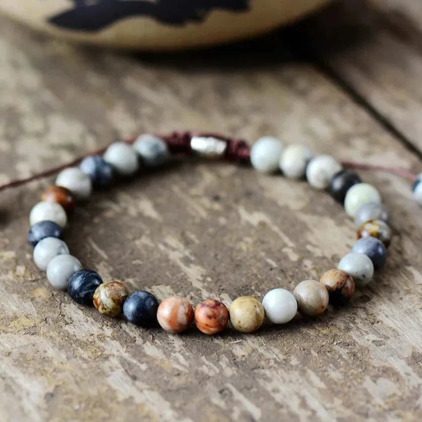 Natural Semi-Precious Healing Jasper Stone Bead Bracelet