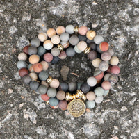 108 Natural Matte Jasper Gemstone Mala Bracelet