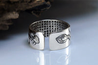 Buddhist Silver Lotus Flower Ring