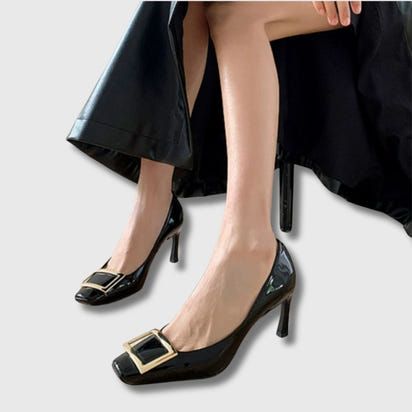 Jennifer™ | Women's Square Toe Sandals with Mid Heel