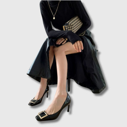 Jennifer™ | Women's Square Toe Sandals with Mid Heel