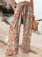 Women's Vintage Lovely Floral Art Printed  Casual Pants
