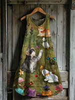 Abstract Creative Cute Cats And Farm Family Art  Tank Dress
