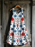 Vintage Loose Floral  Tank Dress