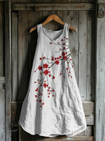 Vintage Cherry Blossom Art Tank Dress