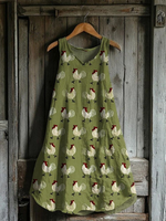 Roosters Embroidery Pattern  Tank Dress