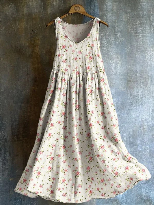 Vintage Cottagecore Floral Flowy  Tank Dress