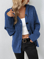 Solid Color V-neck Knitted Cardigan Jacket