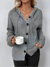 Solid Color V-neck Knitted Cardigan Jacket