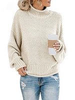 Thick Line Turtleneck Pullover Sweater