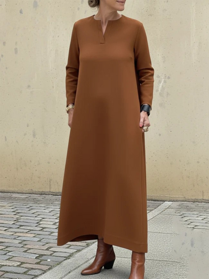 Women's Elegant Simple Solid Color A-line Dress