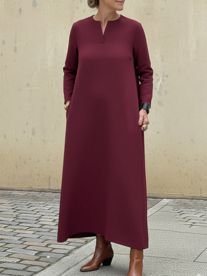 Women's Elegant Simple Solid Color A-line Dress