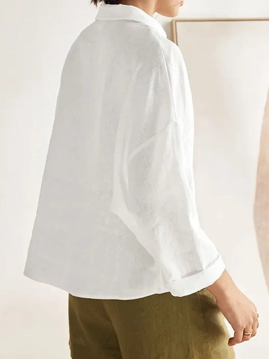 Women'S Linen Long Sleeve Shirt