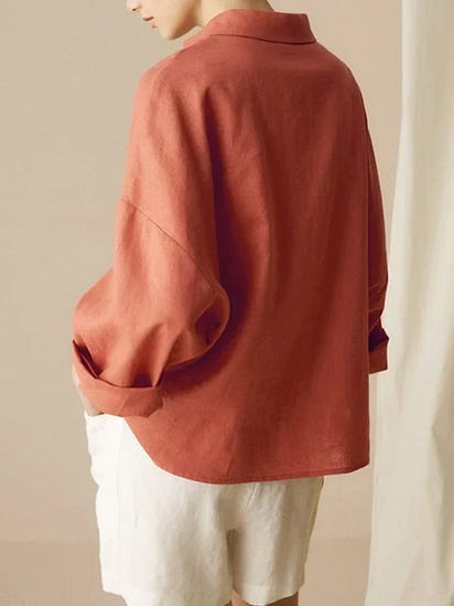 Women'S Linen Long Sleeve Shirt