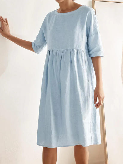 Women‘s Linen A-Line Midi Dress Valencia