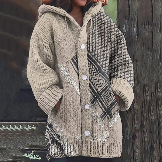 Vintage We Will Be Free Art Print Cozy Button Sweater