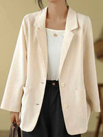 Women's Casual Solid Color Loose Lapel Single Breasted Jacket