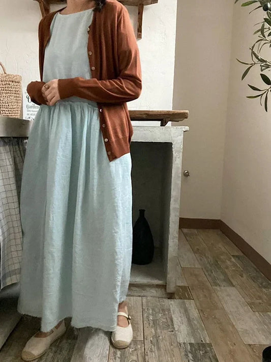 Women's Loose Three-Quarter Sleeve Cotton Dress