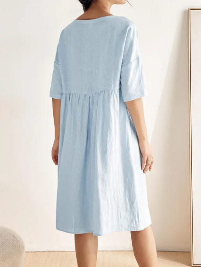 Women‘s Linen A-Line Midi Dress Valencia